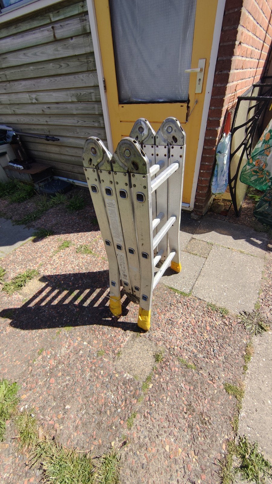 Multifunctionele aluminium vouw mladder - 3,5 meter, Ophalen of Verzenden, Gebruikt, 2 tot 4 meter