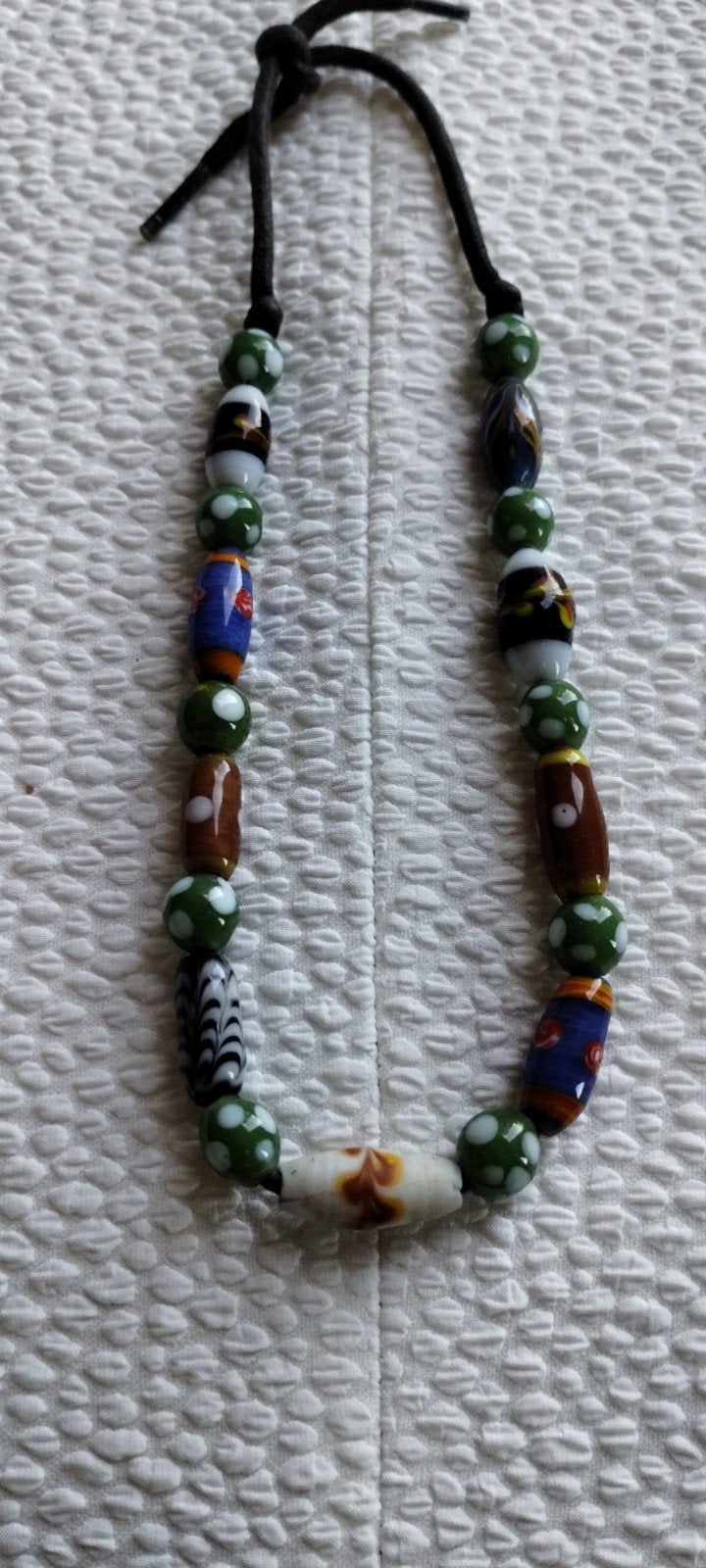 Handgemaakte Millefiori ovale glaskralen, Sieraden, Tassen en Uiterlijk, Kettingen, Ophalen of Verzenden, Nieuw, Overige materialen