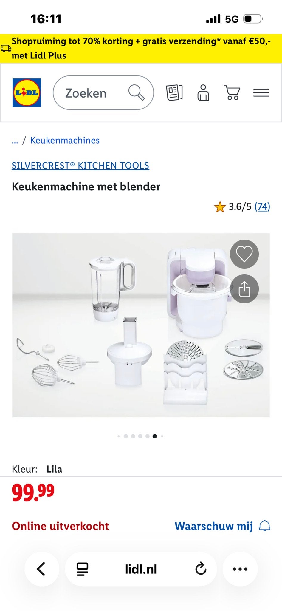 Zo goed als nieuwe keukenmachine met blender, Ophalen, Zo goed als nieuw