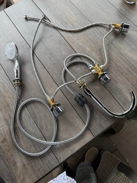 ligbad armatuur set 5 gaats, Ophalen, Zo goed als nieuw, Vast, Inbouw