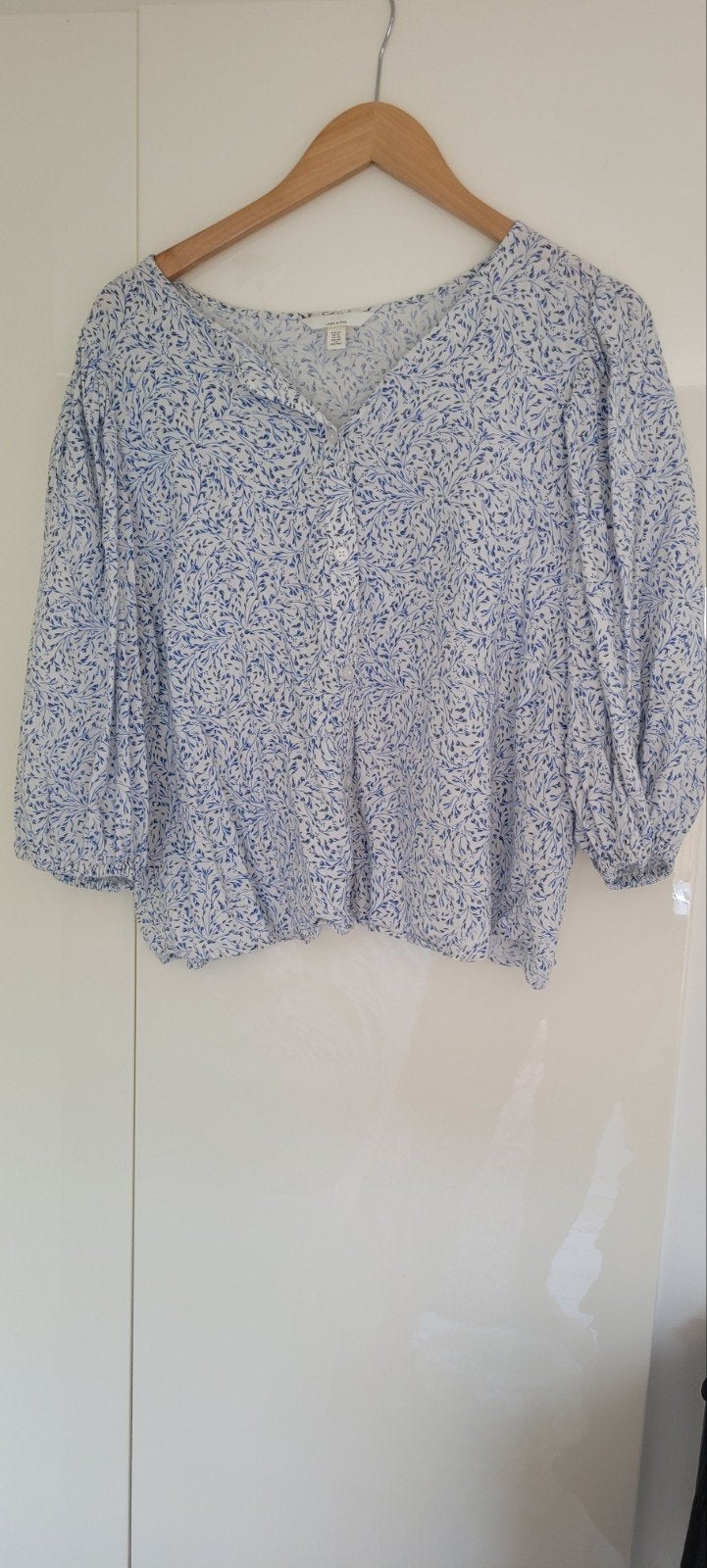 Blouse linnen xl, Ophalen of Verzenden, Zo goed als nieuw, Blauw, Korte mouw