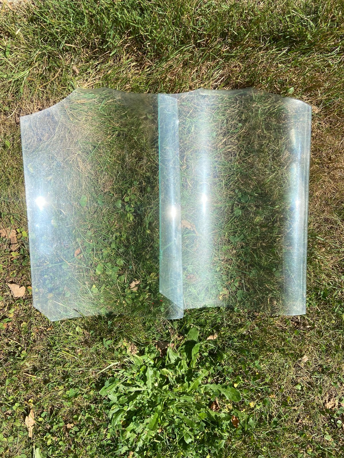 2 glazen dakpannen voor lichtinval in schuur, Ophalen, Gebruikt, Overige typen, Minder dan 80 cm