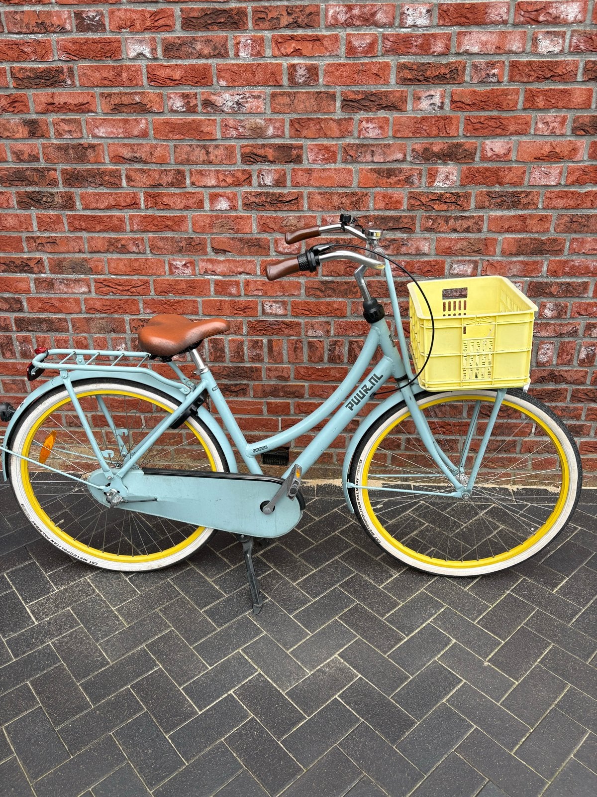 Gazelle Puur damesfiets met krat - Zo goed als nieuw, Ophalen, Terugtraprem, Gebruikt, 47 tot 50 cm
