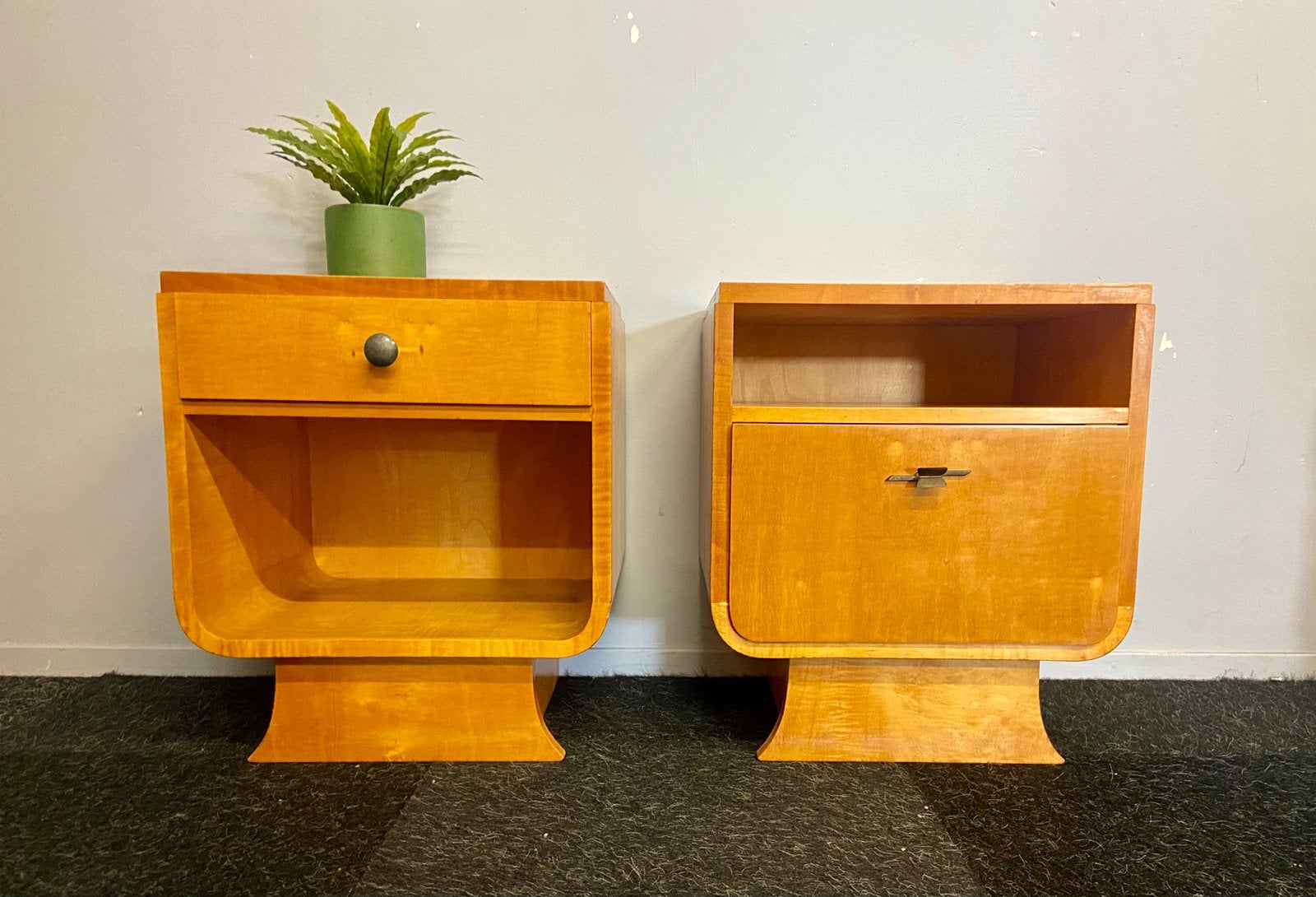 Vintage berken kastjes retro jaren 50/60 midcentury, Ophalen, Zo goed als nieuw, Nvtnvt, Nvt