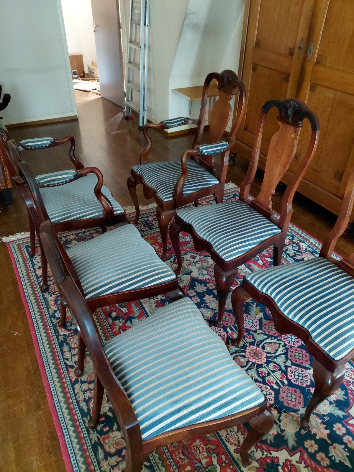 Set van 6 Queen Anne stijl eetkamerstoelen zo goed als nieuw, Huis en Inrichting, Stoelen, Ophalen, Queen Anne, Zo goed als nieuw