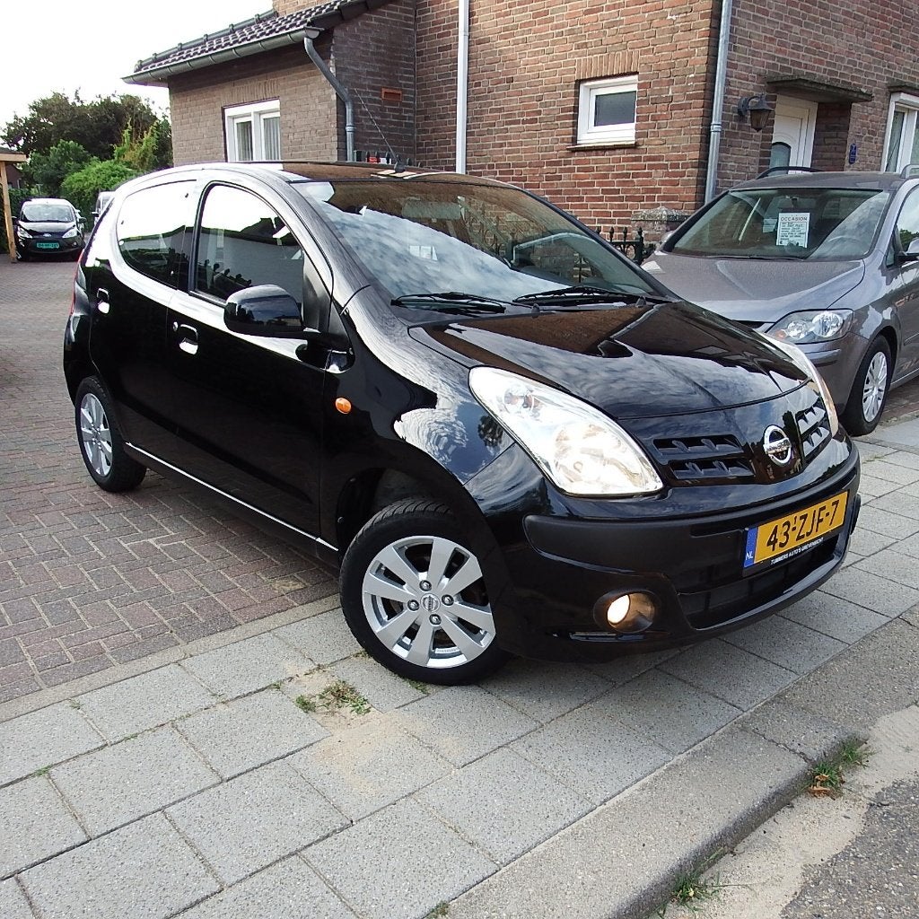 Nissan Pixo 1.0 50KW 5D 2012 Zwart Airco Nwe APK!!!, Auto's, Voorwielaandrijving, Stof, 4 stoelen, Origineel Nederlands