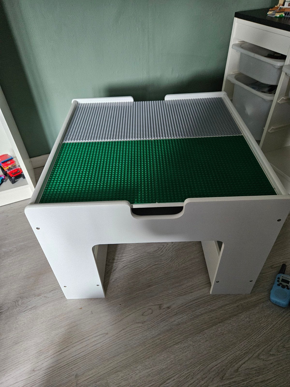 Witte speeltafel met opbergruimte en bouwplaten, Ophalen, Zo goed als nieuw, Bouwen