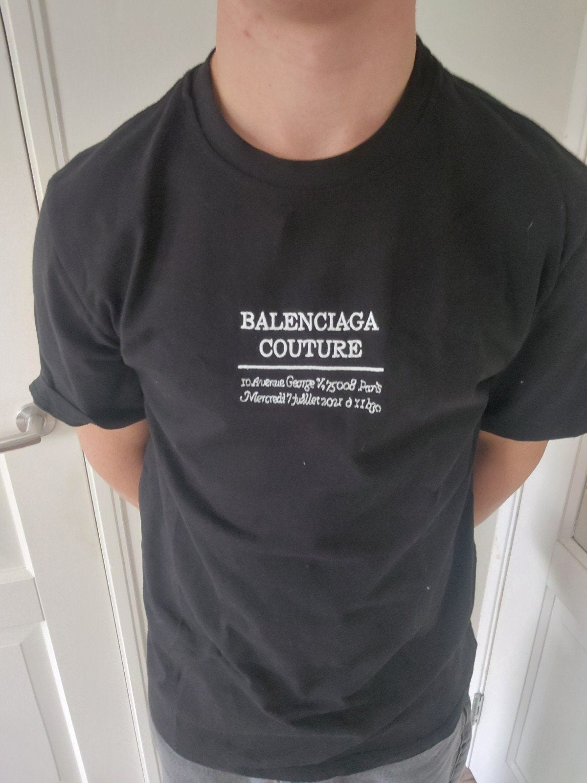 Zwart Balenciaga Couture T-shirt, Maat 48/50 (M), Zwart, Ophalen of Verzenden, Zo goed als nieuw