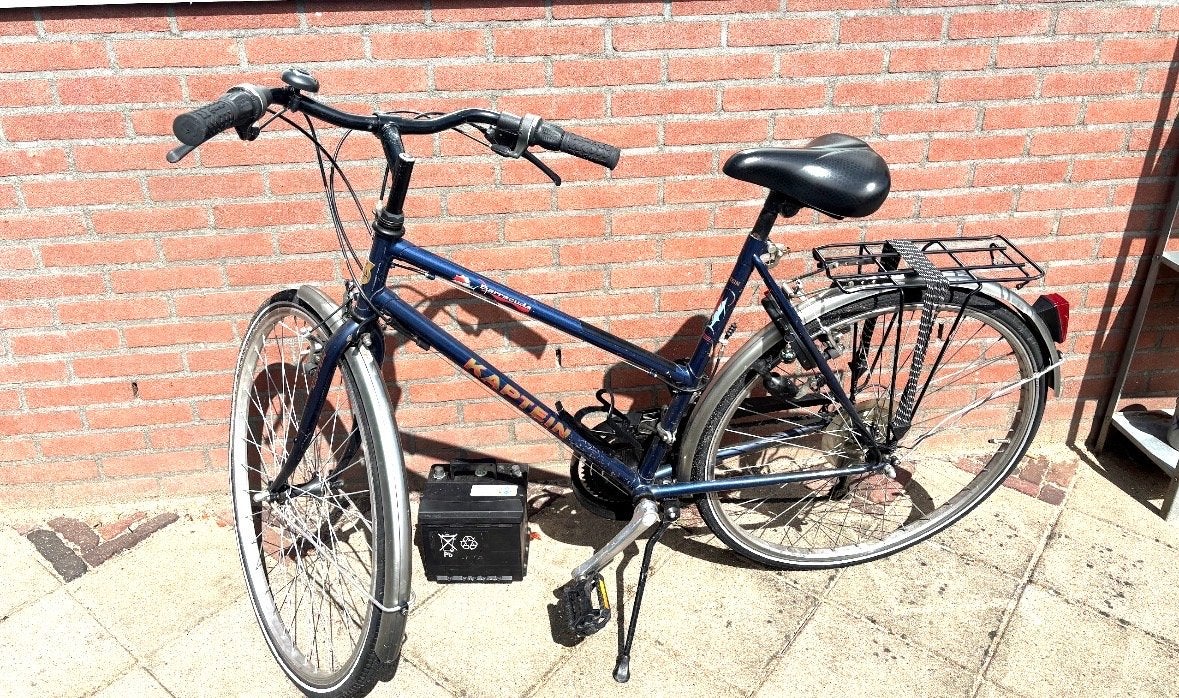 Kaptein fiets- Blauw, met bagagedrager, Fietsen en Brommers, Fietsen | Dames | Damesfietsen, 50 tot 53 cm, Ophalen, Gebruikt, Overige merken