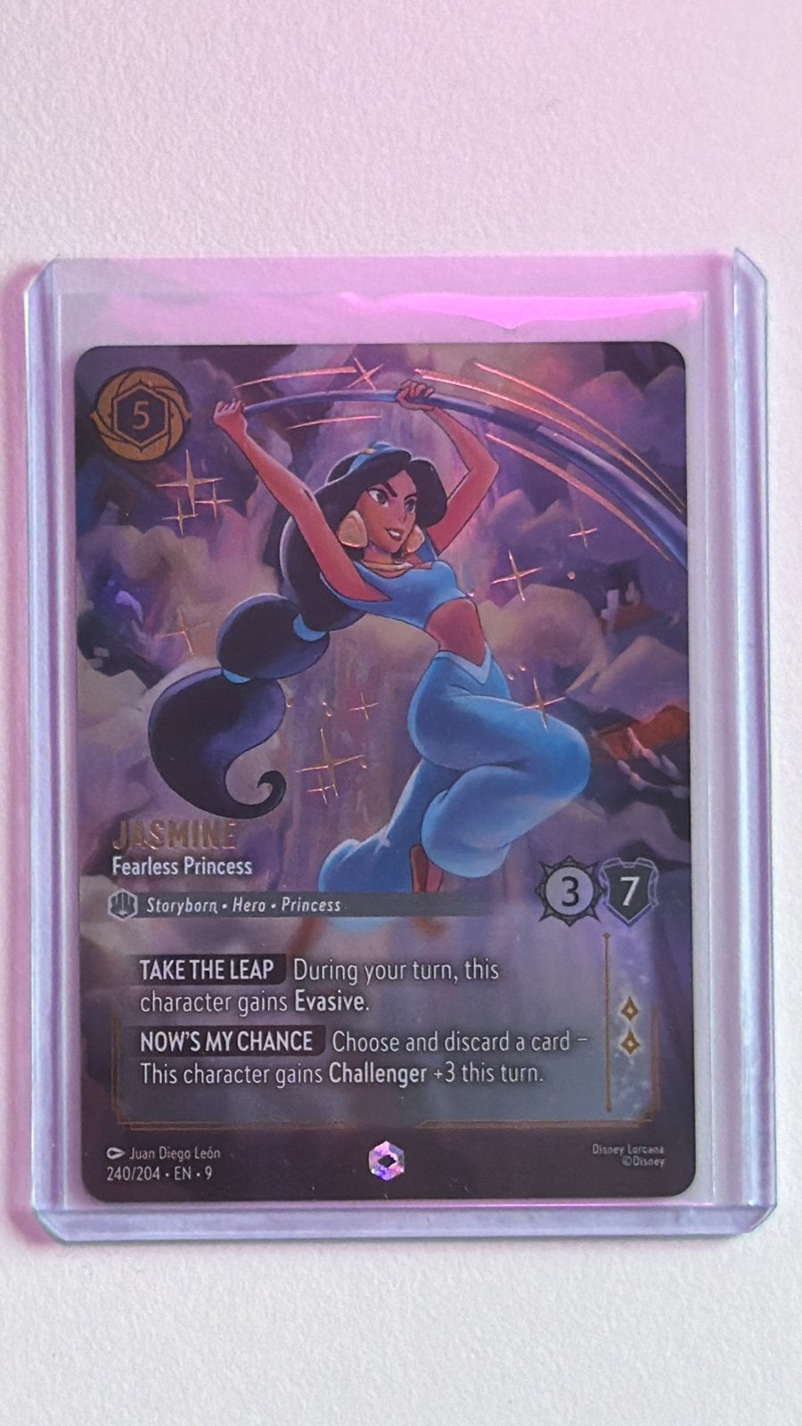 Jasmine Fearless Princess 240/204 Fabled Lorcana, Hobby en Vrije tijd, Verzamelkaartspellen | Overige, Ophalen of Verzenden, Zo goed als nieuw