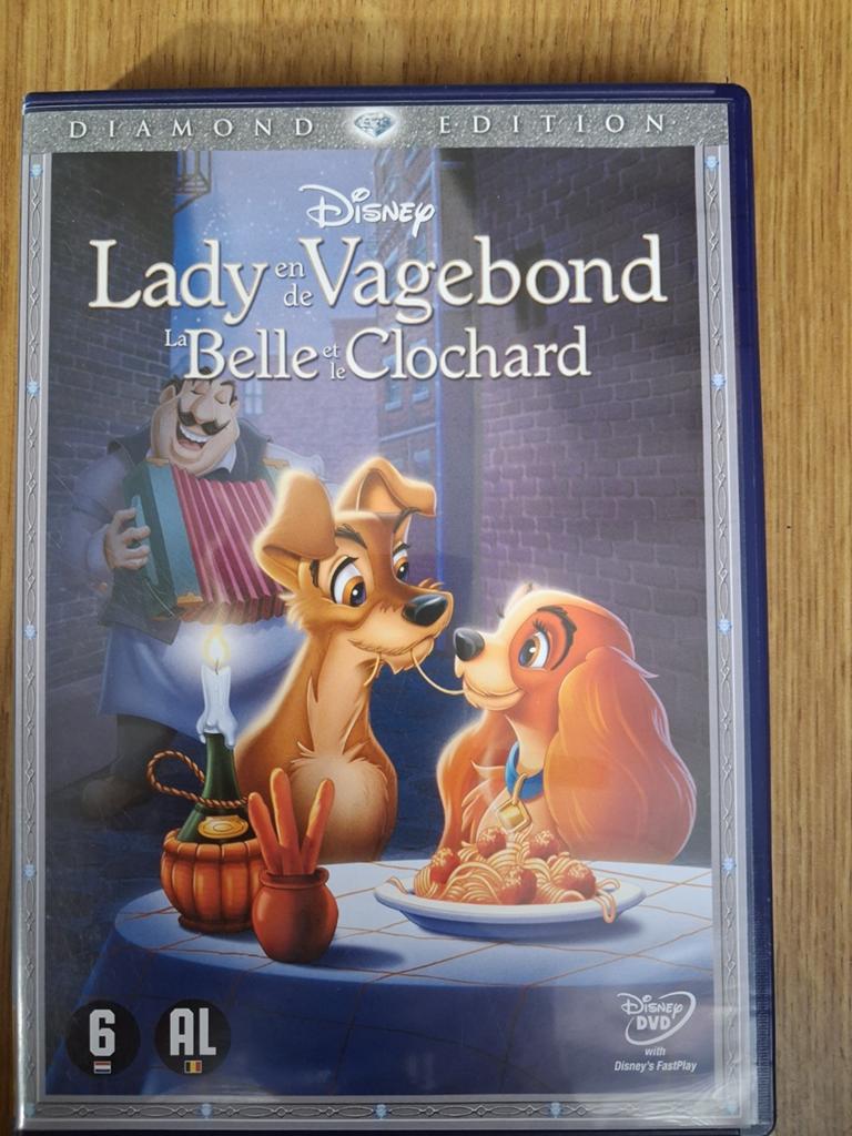Lady En De Vagebond DISNEY DVD MET RUGNUMMER 15., Alle leeftijden, Ophalen of Verzenden, Zo goed als nieuw, Amerikaans