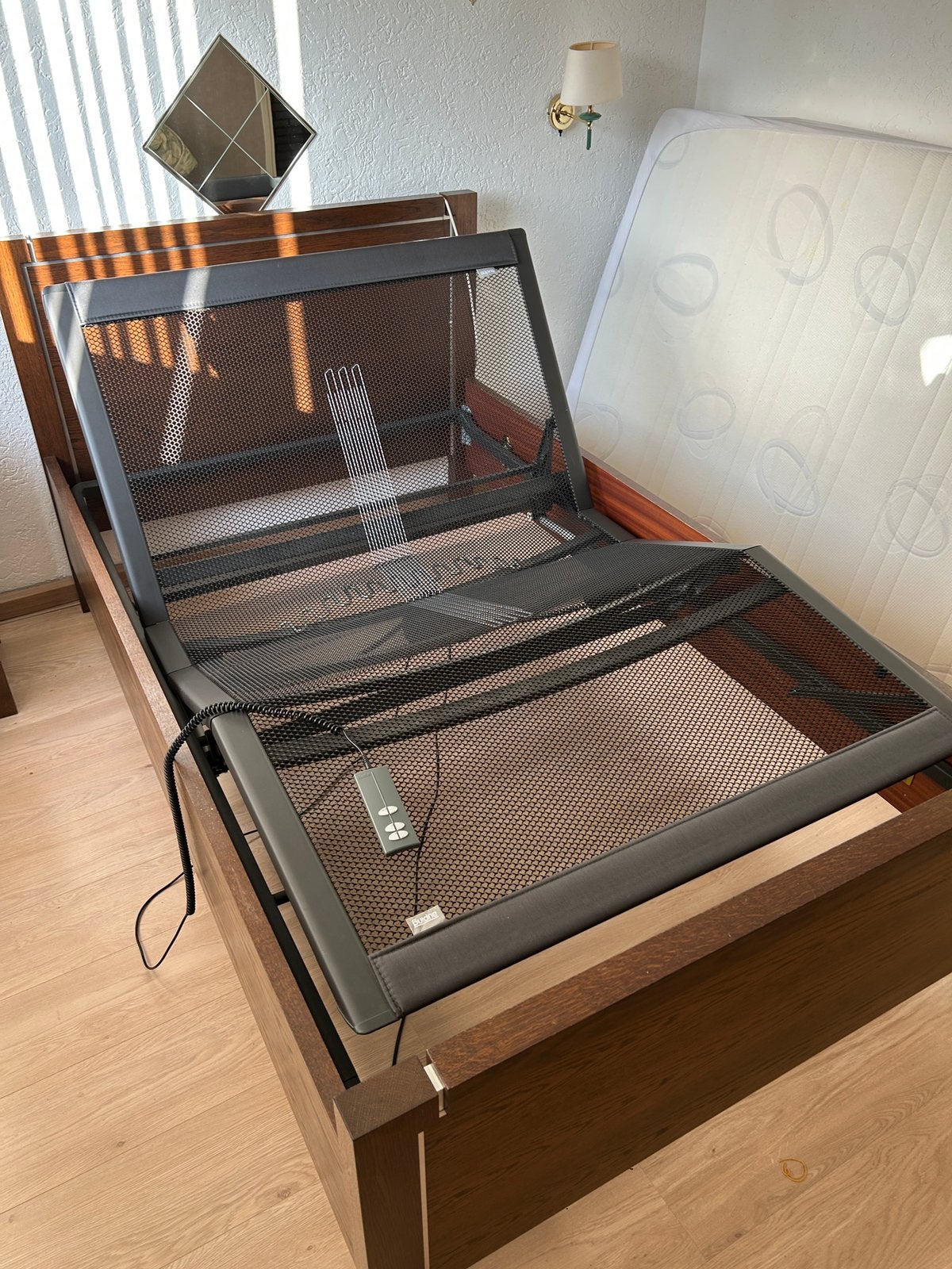 Bed 120x200 auping, Huis en Inrichting, Ophalen, Verstelbaar, Zo goed als nieuw, Twijfelaar