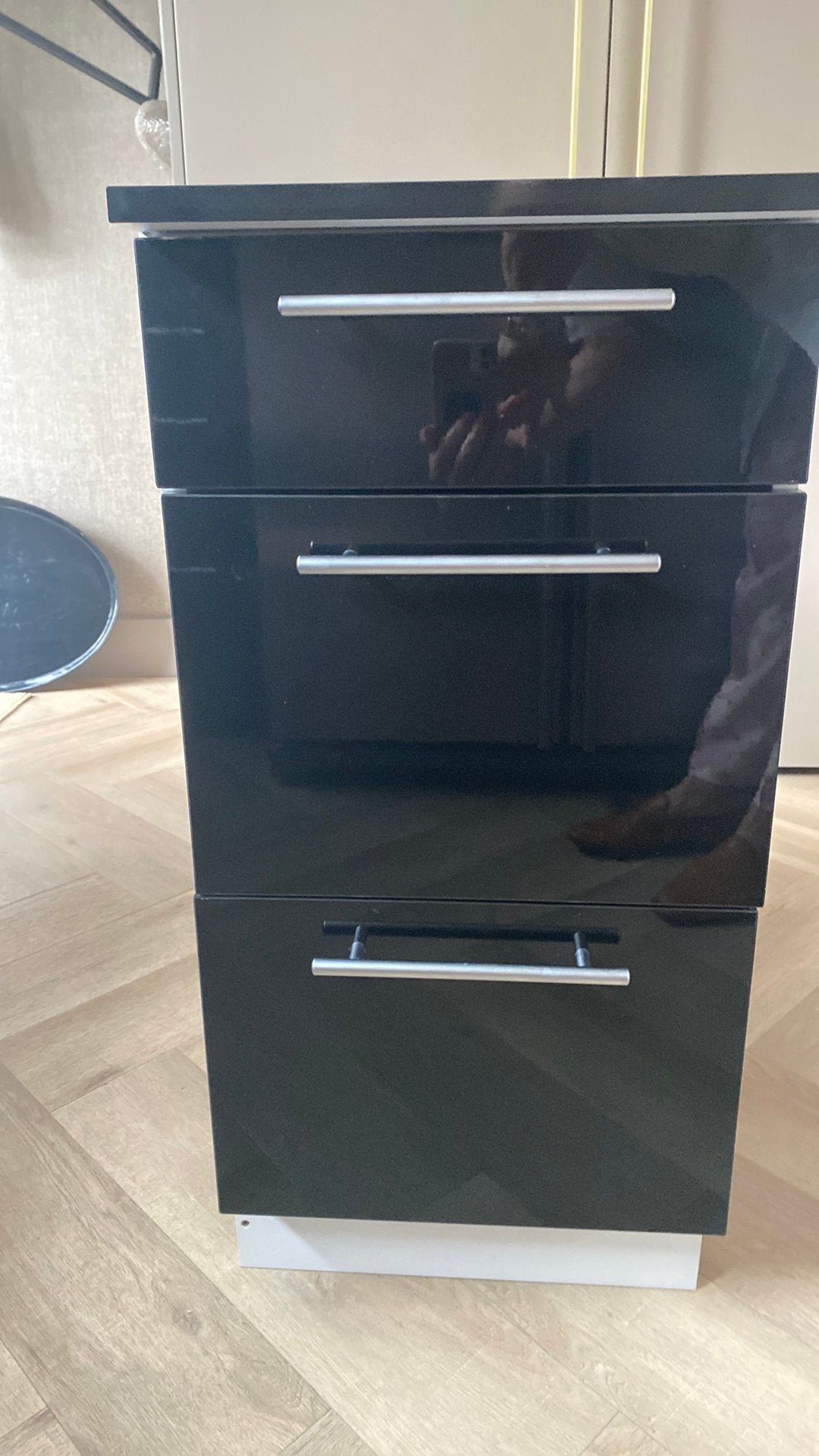 Keukenkast zwRt hooglans, Ophalen, Zwart, Nieuw, 50 tot 100 cm