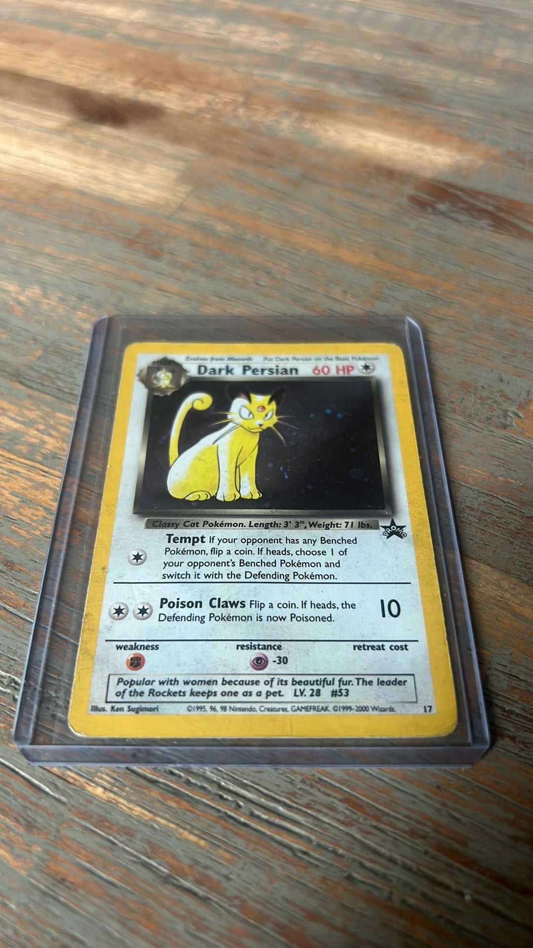 Dark persian 17 promo pokemon kaart, Ophalen of Verzenden, Zo goed als nieuw