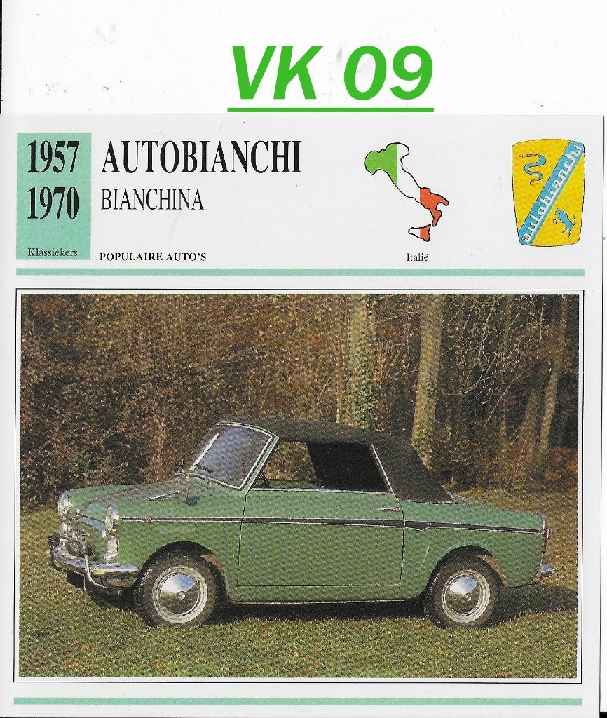 Vk9 autokaart autobianchi bianchina ( 1957 - 1970 ), Ophalen of Verzenden, Zo goed als nieuw, Auto's