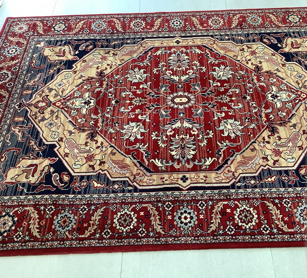 Prachtig Louis de Poortere Antalia tapijt - Rood/Blauw, Ophalen, Gebruikt, 150 tot 200 cm, 200 cm of meer
