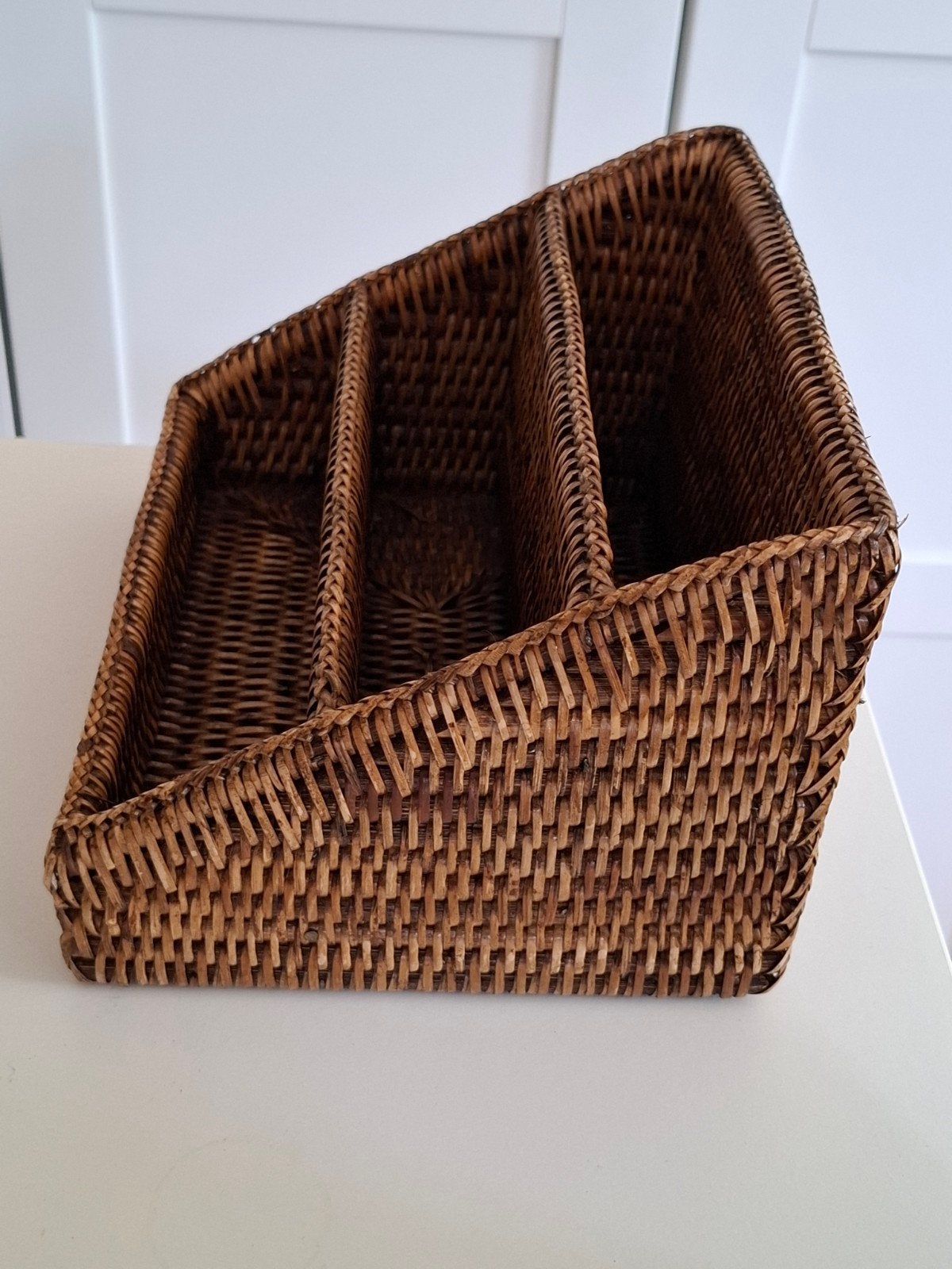 Birma rieten opberger 24x18x14 cm organizer, Meerdere vakken, Overige typen, Ophalen of Verzenden, Zo goed als nieuw