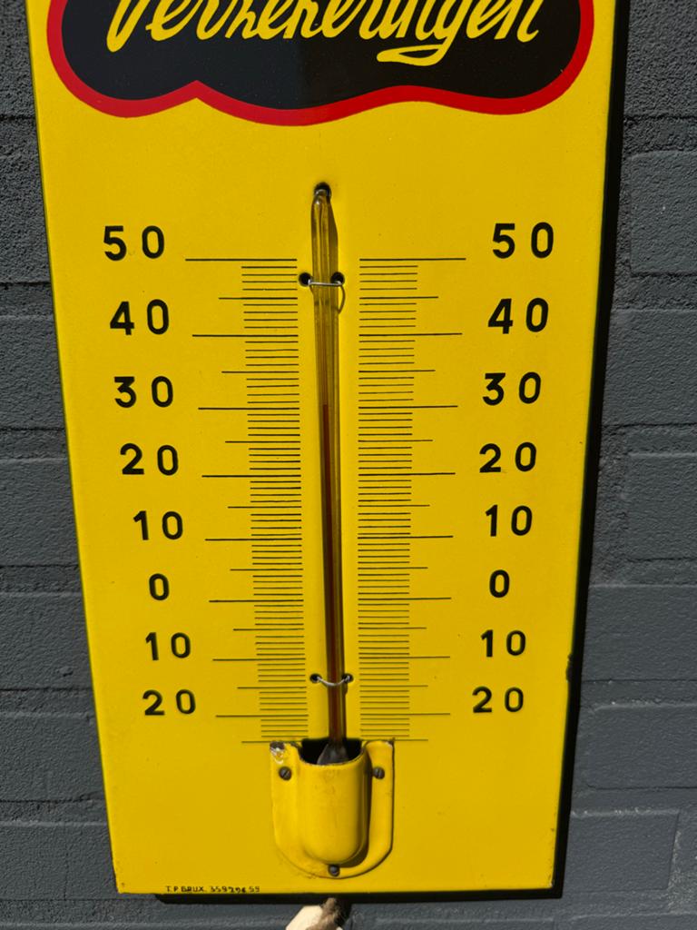 Vintage Emaille Thermometer 'De Ster Verzekeringen', Ophalen