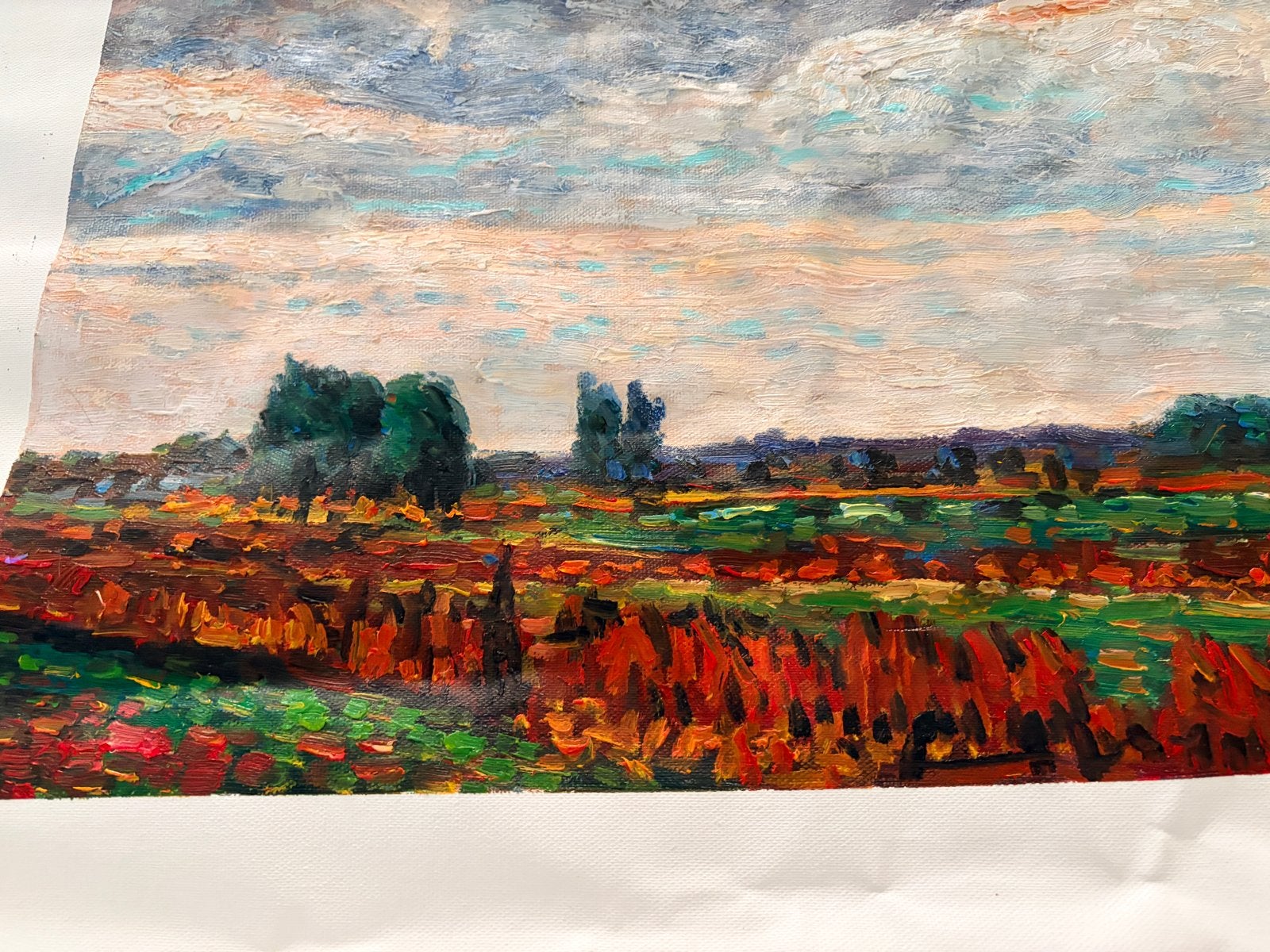 Leo Gestel - Builig weer (landschap bij Montfoort) 1909, Antiek en Kunst, Doek, Impressionistisch, Ophalen of Verzenden, Olieverf