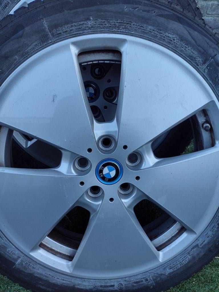 BMW i3 winterbanden + originele velgen 19 inch – Bridgestone, Gebruikt, 155 mm, Banden en Velgen, Winterbanden