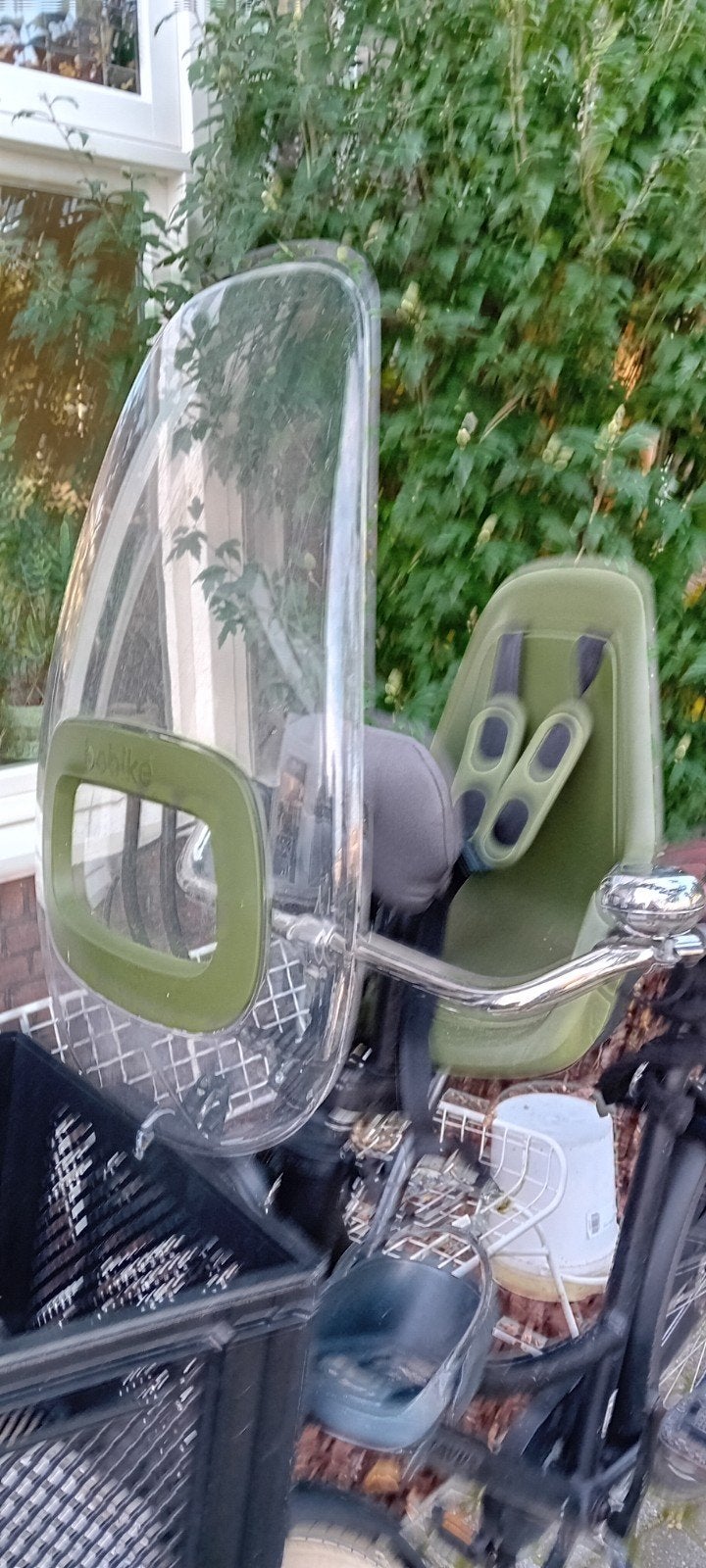 Bobike Mini One Olive voorzitje met windscherm, Ophalen, Bobike, Gebruikt, Voetsteuntjes