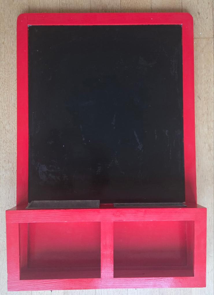 VERKOCHT! Wandschoolbord, incl. emmertje met krijtjes+wisser, Ophalen of Verzenden, Zo goed als nieuw, Taal en Lezen