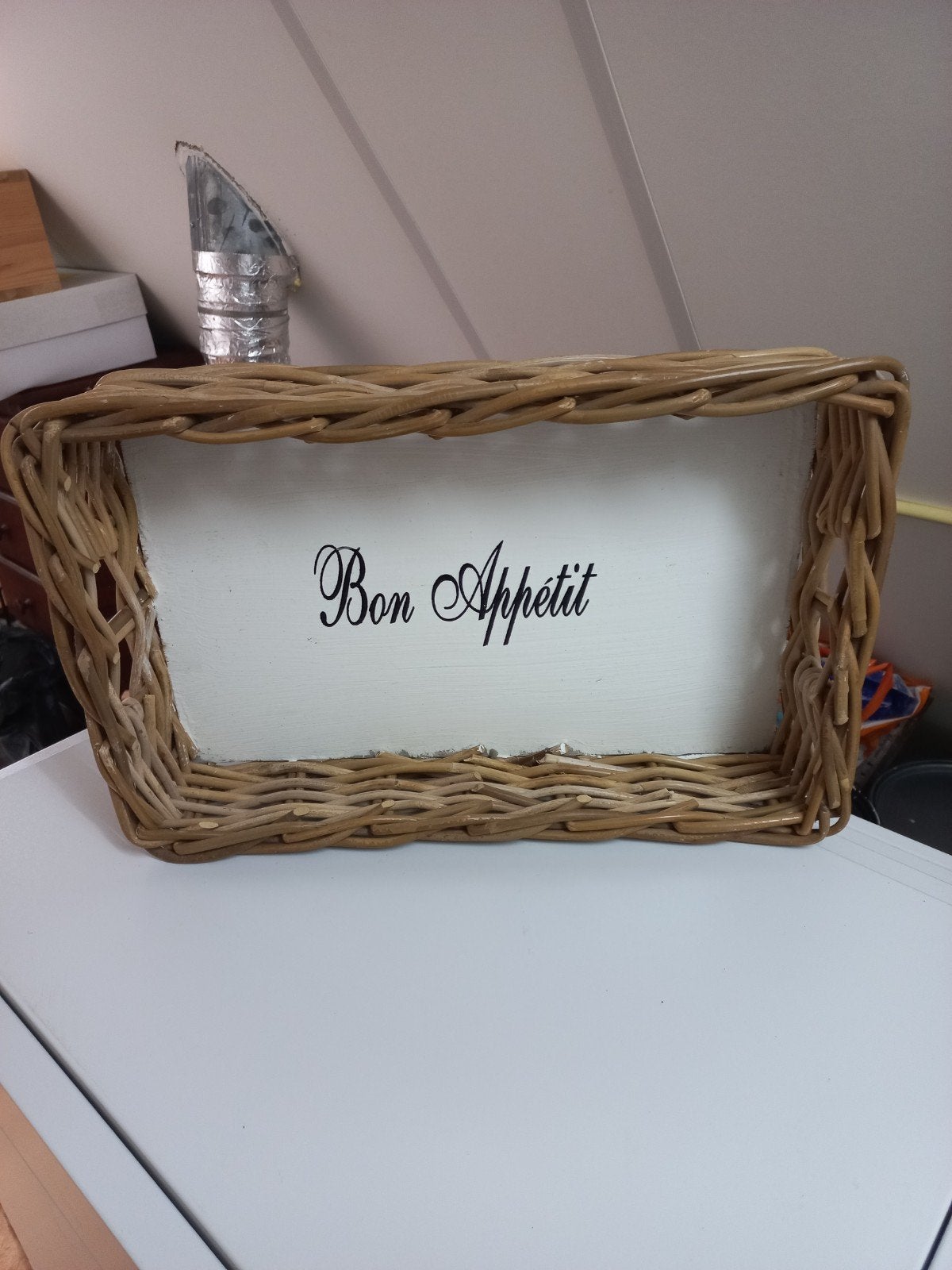 mooie rotan dienblad, Ophalen, Zo goed als nieuw, Rond, Overige materialen