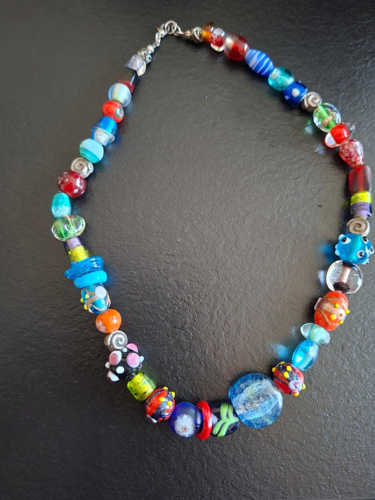 Vintage Murano Millefiori Glazen Kralen Ketting Handgemaakt, Sieraden, Tassen en Uiterlijk, Ophalen of Verzenden, Gebruikt, Overige kleuren