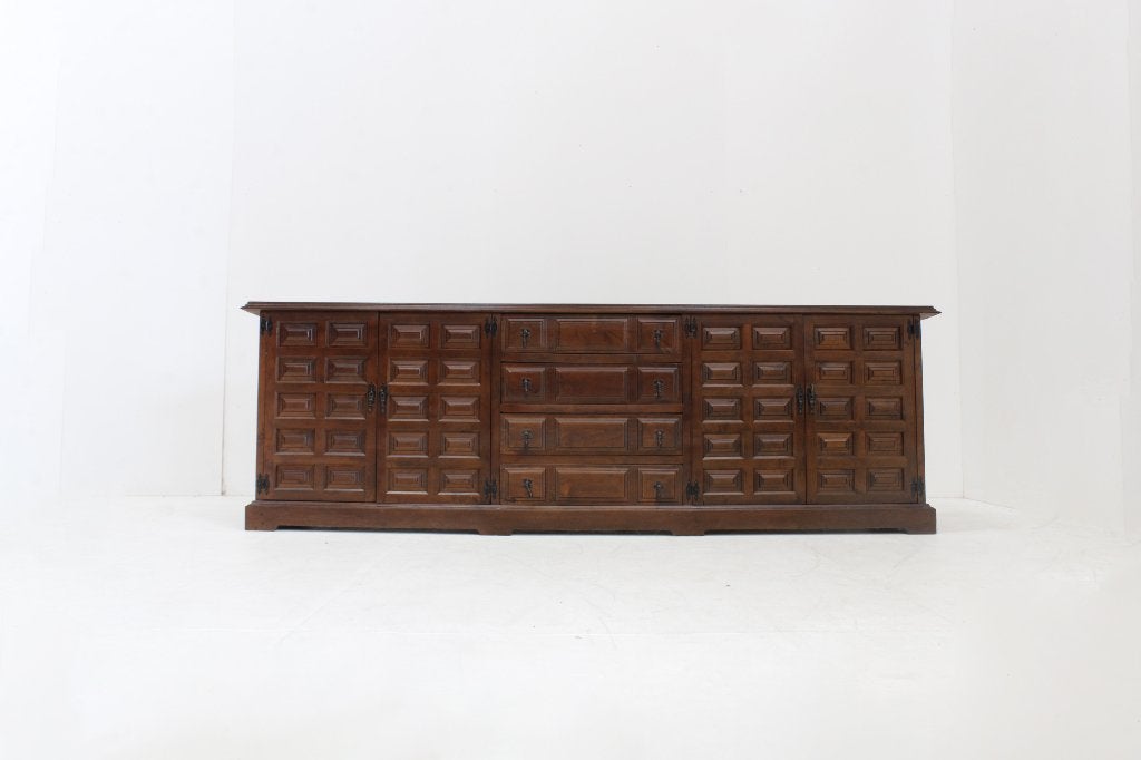 Vintage brutalist dressoir  jaren 70, Design, 150 tot 200 cm, Ophalen of Verzenden, 25 tot 50 cm