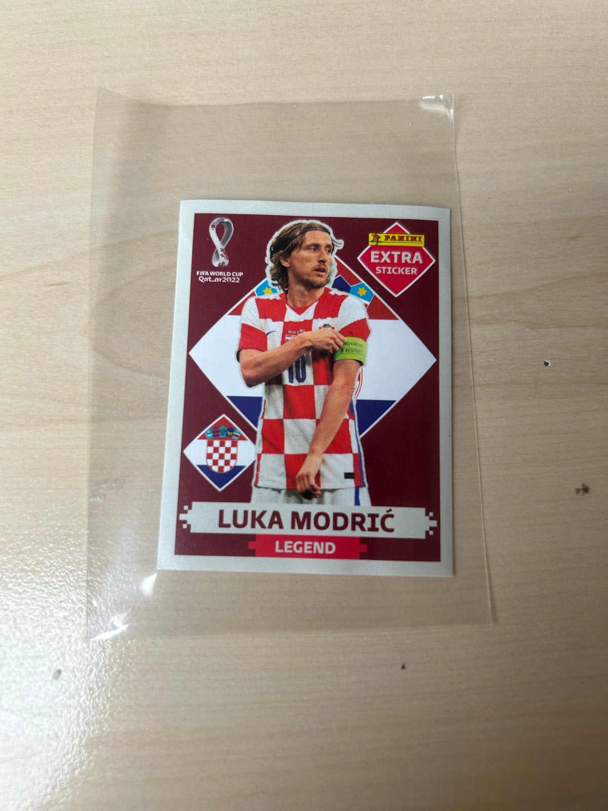 Luka Modric Panini Extra Sticker WK 2022 Legend, Ophalen of Verzenden, Zo goed als nieuw, Sport