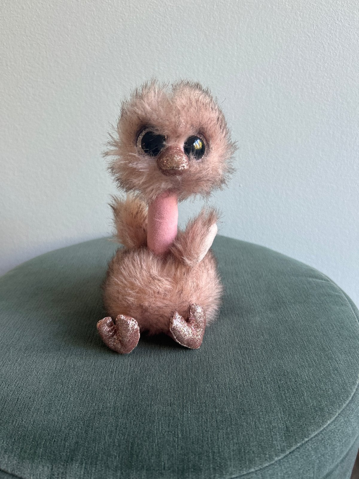Schattige Ty Beanie Boo struisvogel knuffel, Ophalen, Overige karakters, Overige typen, Roze