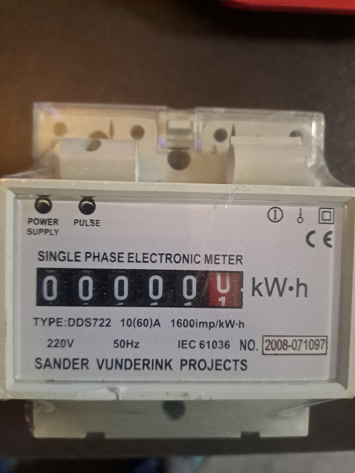Enkele Fase Energiemeter kw-h meter, Ophalen of Verzenden, Nieuw, Overige merken, Overige typen