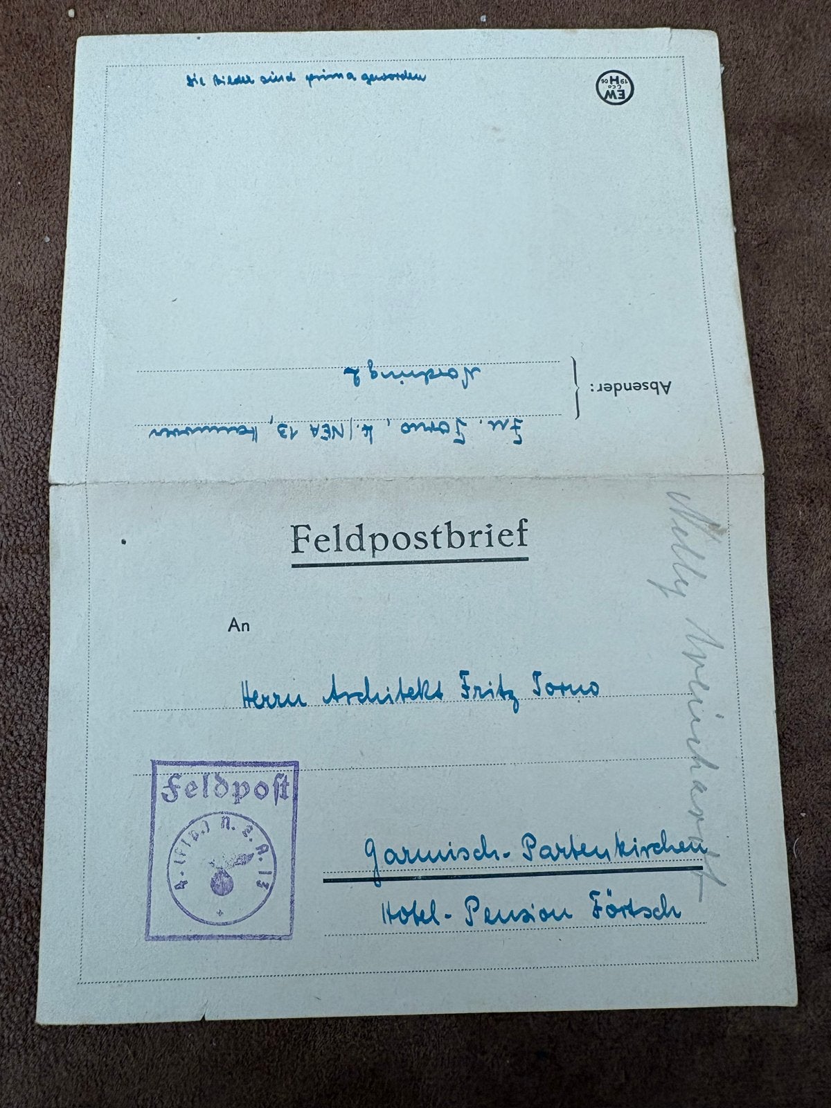 Oude Feldpostbrieven en Briefkaarten uit WOII, Ophalen of Verzenden, Overige soorten, Nederland, Foto of Poster