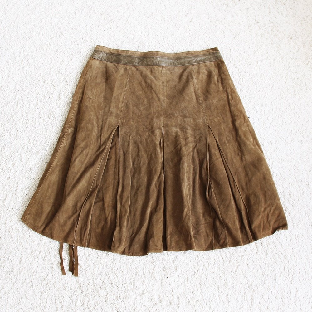 Prachtige Zacht Leren Essentiel Antwerp Rok (Maat 40) €125,-, Maat 38/40 (M), Bruin, Ophalen of Verzenden, Zo goed als nieuw