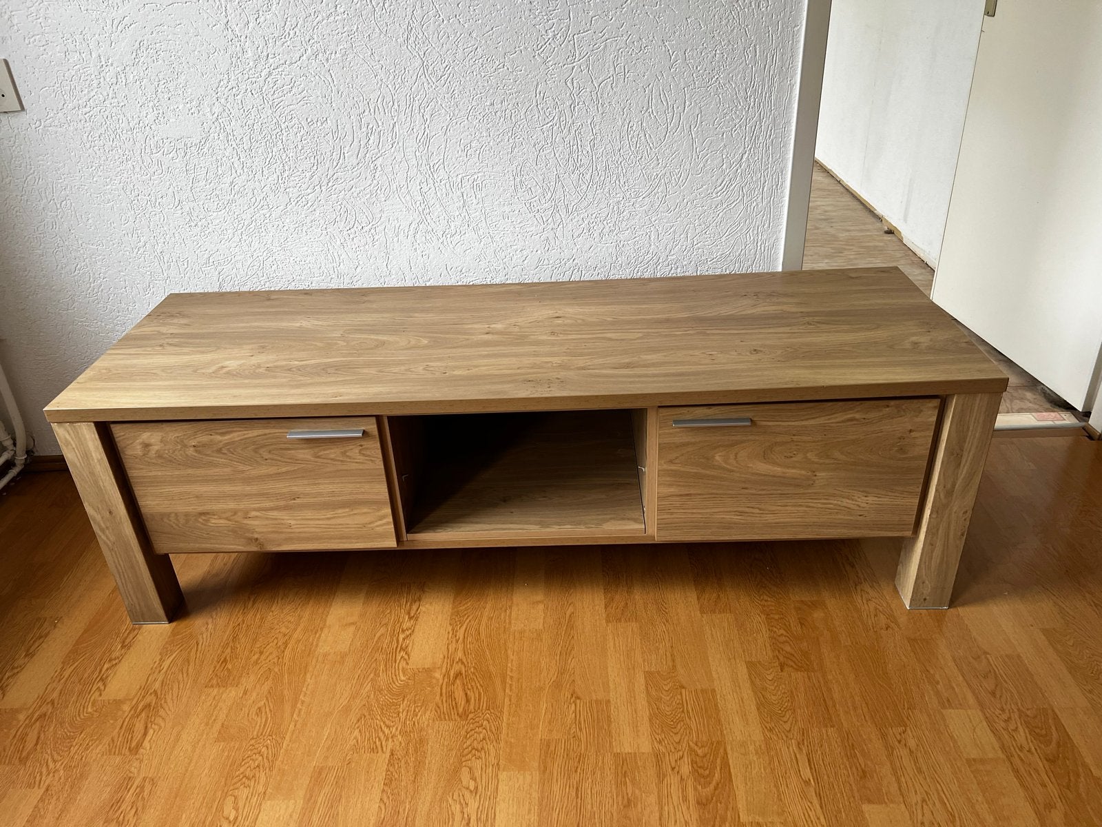 Complete set: TV-kast en dressoir in eikenhout look, Ophalen, 150 tot 200 cm, Zo goed als nieuw, Minder dan 100 cm