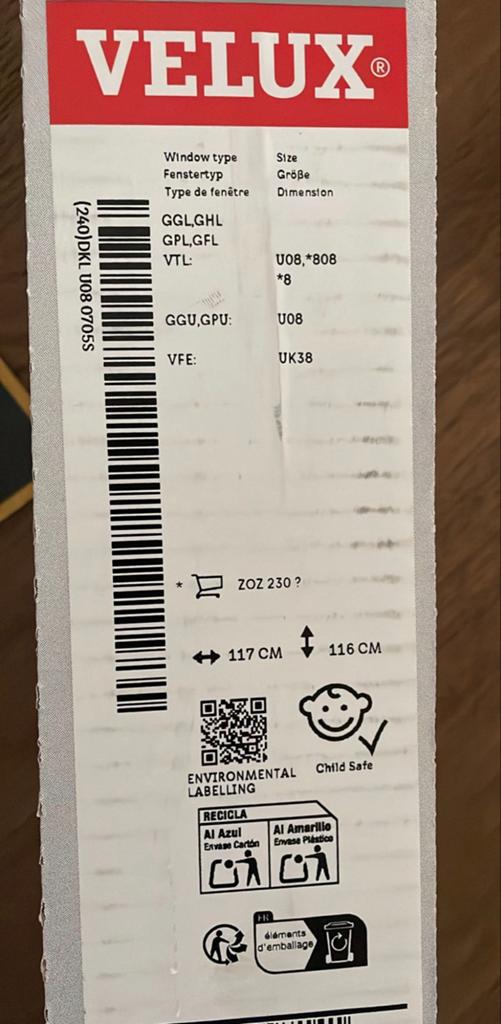 Nieuw Velux verduisterend rolgordijn zilverkleurig, Ophalen of Verzenden, Nieuw, Grijs
