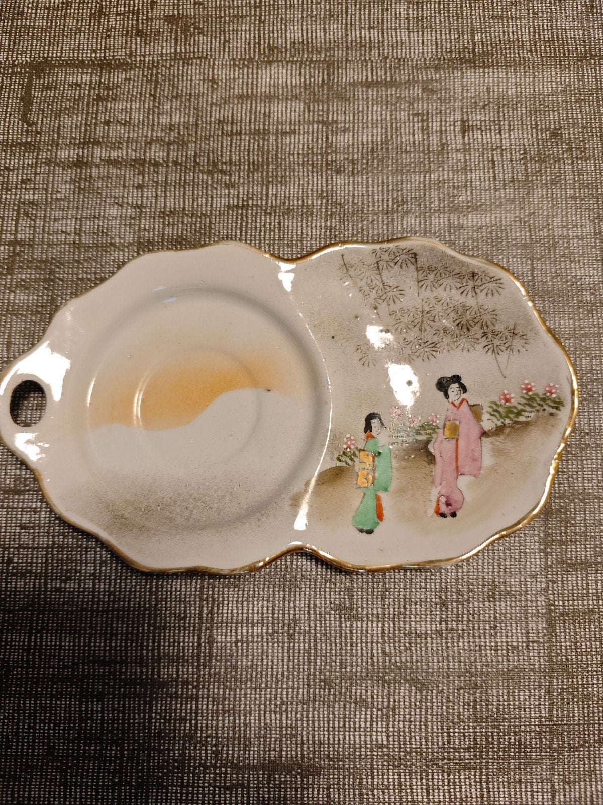 Antiek Japans Kutani/Satsuma porseleinen snackblad- ca.1920, Ophalen of Verzenden