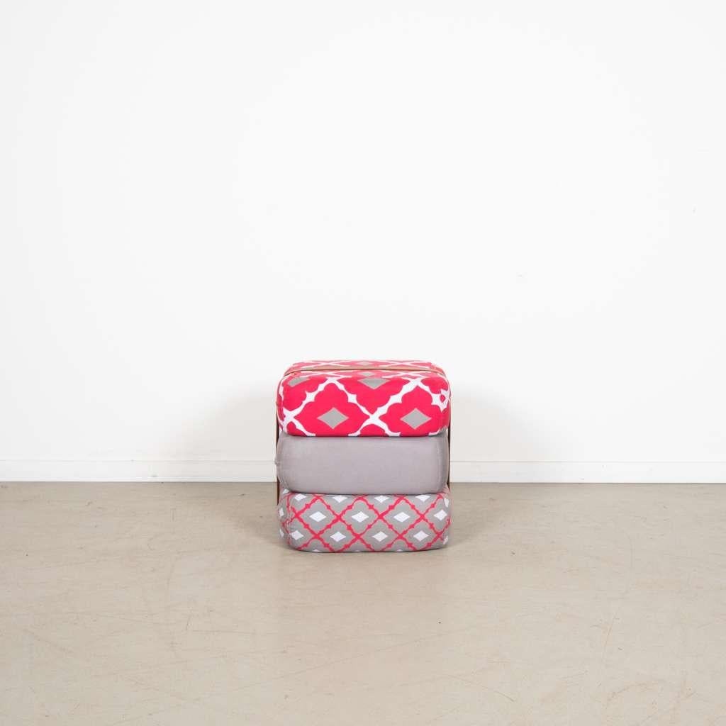 9x Fatboy Baboesjka Poef Rood/Grijs Stof (Patroon 2), Huis en Inrichting, Banken | Voetenbanken en Poefen, Niet ingevuld, Minder dan 50 cm