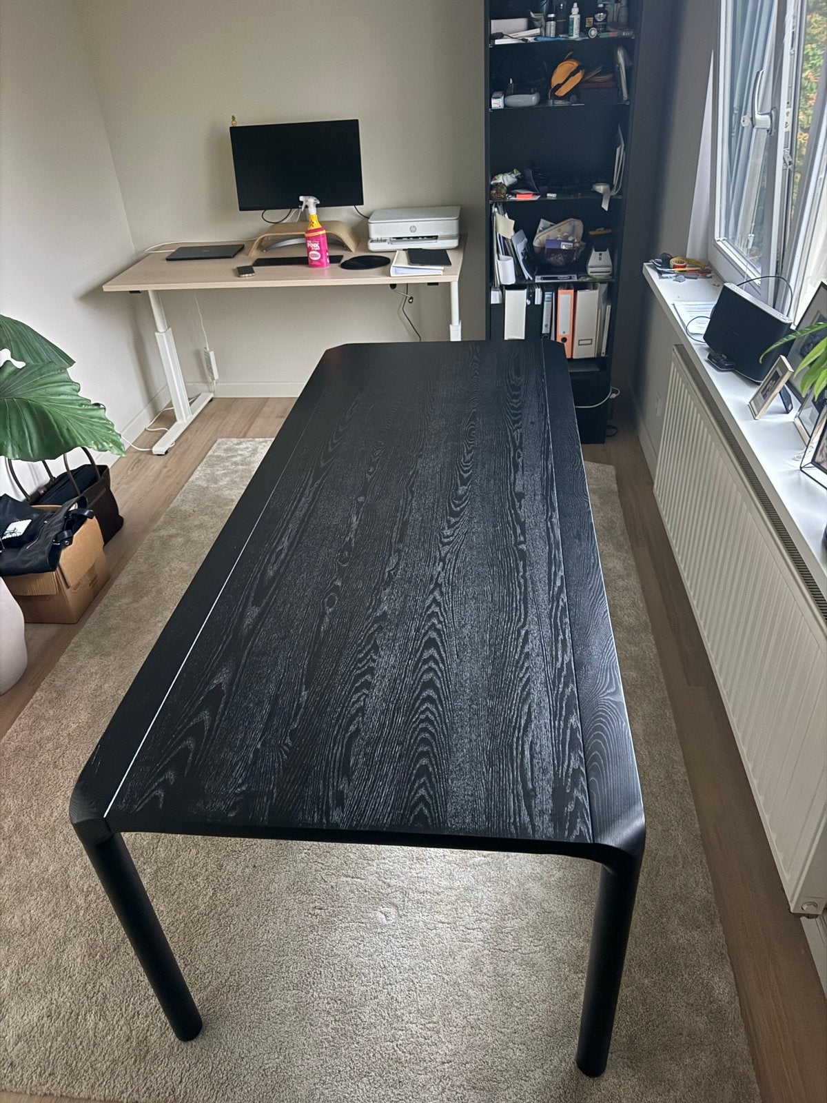 Zuiver Storm eettafel - Zwart essenhout (220x90x75 cm), Ophalen, Gebruikt, 200 cm of meer, 50 tot 100 cm