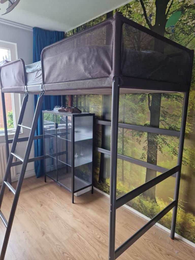 Hoogslaper IKEA (90x200 cm), Huis en Inrichting, Slaapkamer | Stapelbedden en Hoogslapers, Ophalen, Gebruikt, Eenpersoons, 160 tot 180 cm