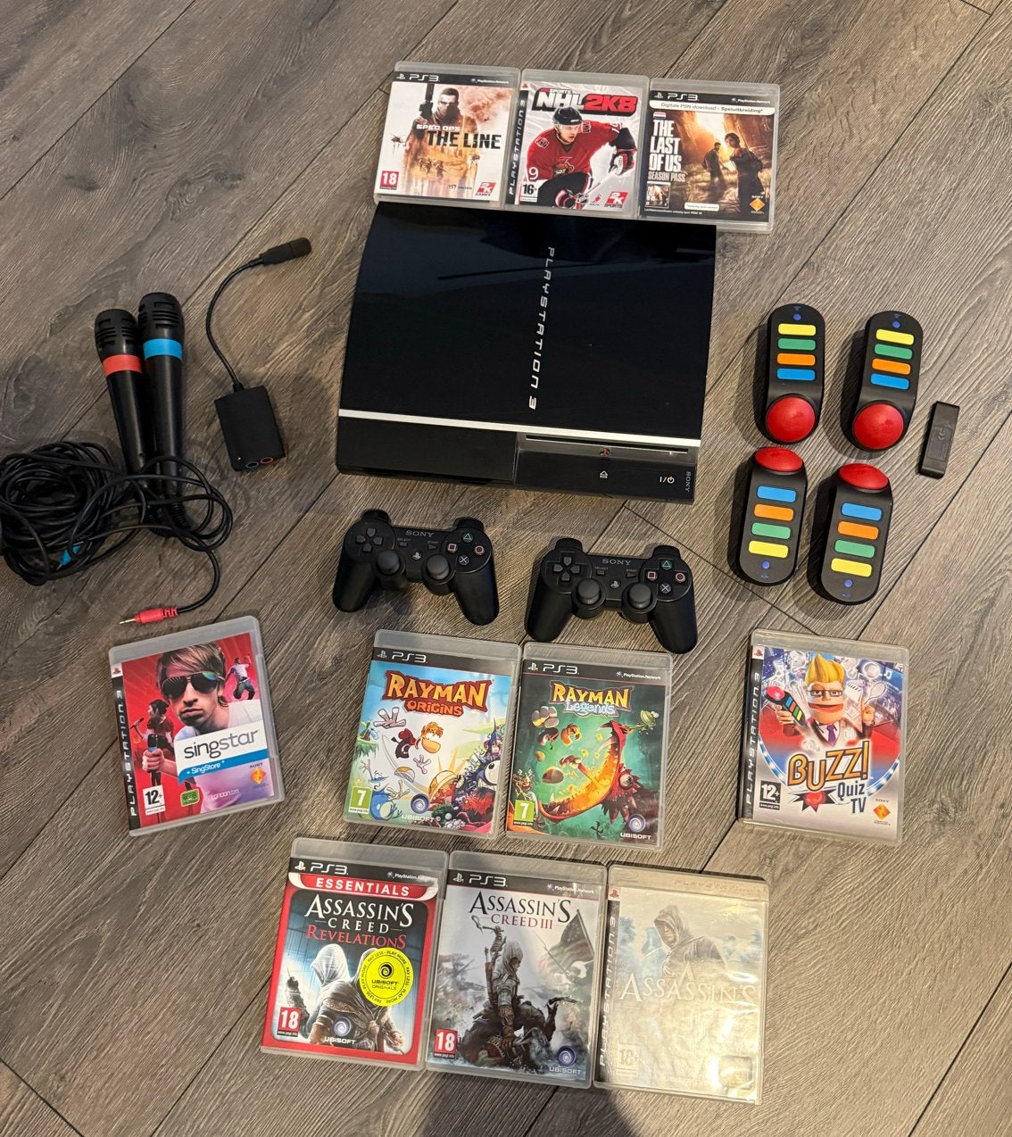 PlayStation 3 Slim met 2 controllers, 10 games en accessoire, Spelcomputers en Games, Ophalen, Met 2 controllers, 250 GB, Slim