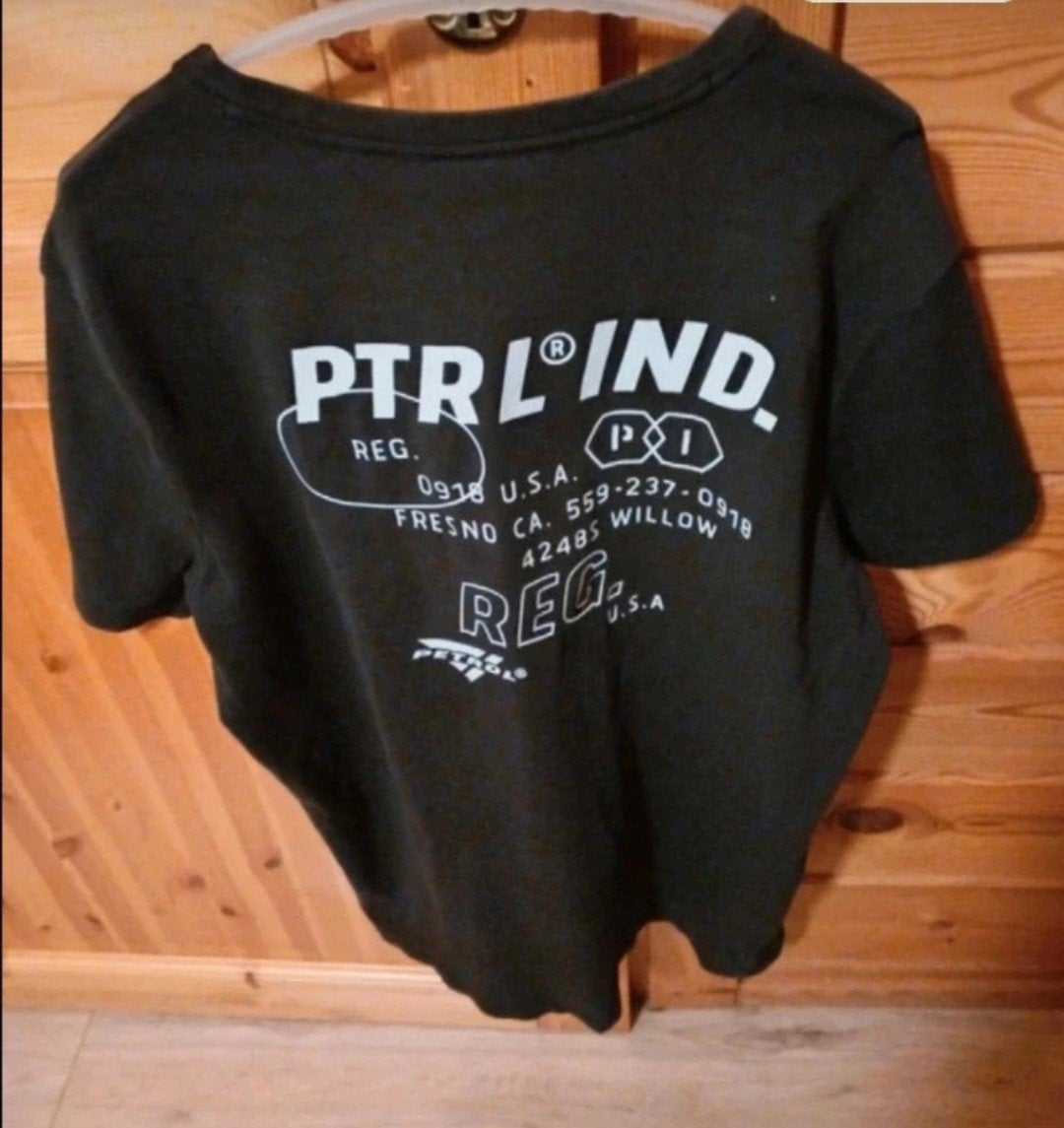 Zwart T-shirt met print - PTRL IND, Maat 52/54 (L), Zwart, Gedragen, PTRL IND