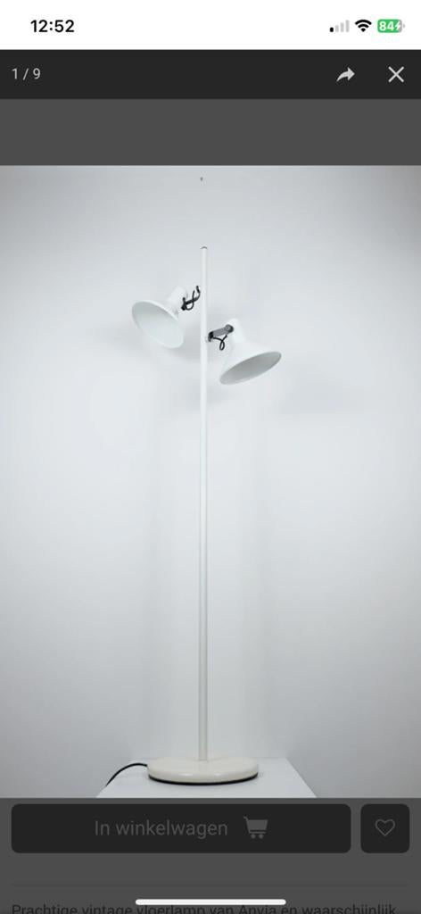 Vloerlamp vintage merk Anvia, Huis en Inrichting, Ophalen, Gebruikt, Jaren 60, 100 tot 150 cm