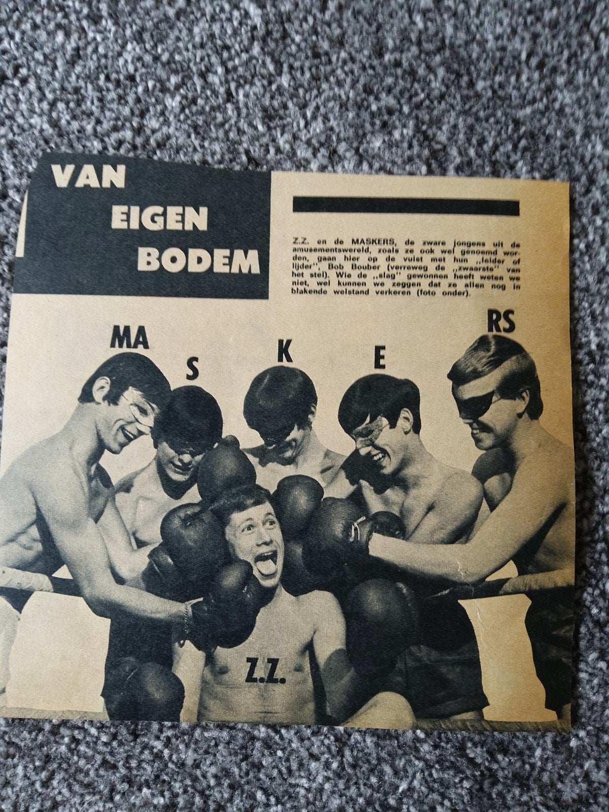 ZZ en de Maskers, Verzamelen, Muziek, Artiesten en Beroemdheden, Ophalen of Verzenden, Gebruikt, Boek, Tijdschrift of Artikel