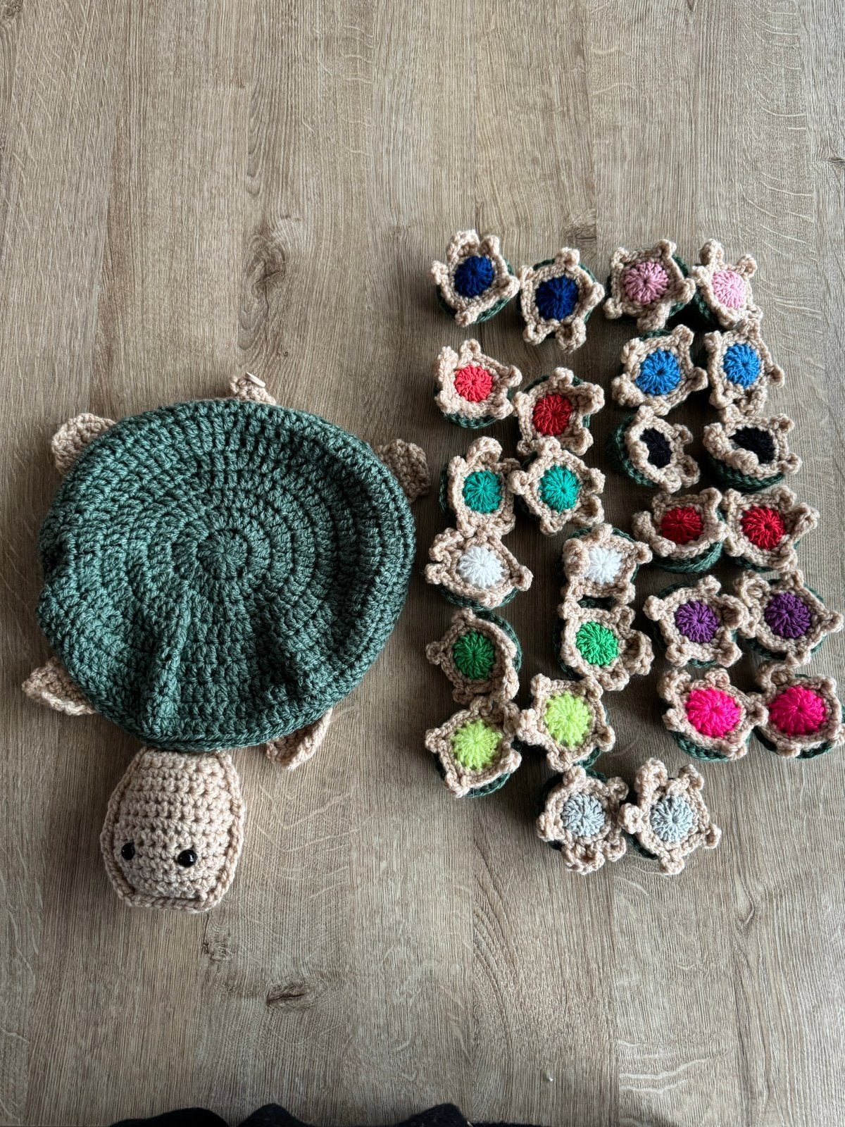 Gehaakt Memorie Spel: Moeder Schildpad met 24 Baby's, Ophalen of Verzenden, Nieuw, Puzzelen