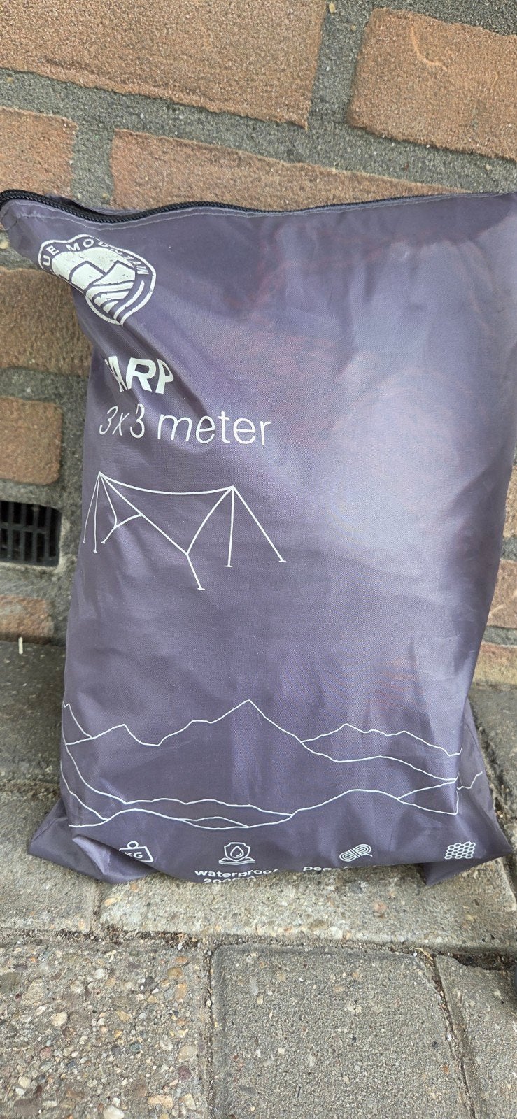 Blue Mountain Tarp met verstelbare stokken (3x3 meter), Ophalen of Verzenden, Zo goed als nieuw
