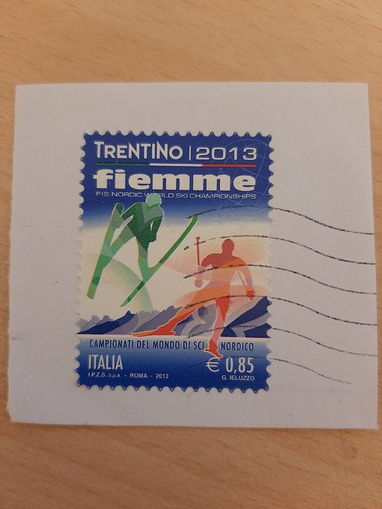 2013 Italie Trentino wintersport skien, Verzenden, Gestempeld