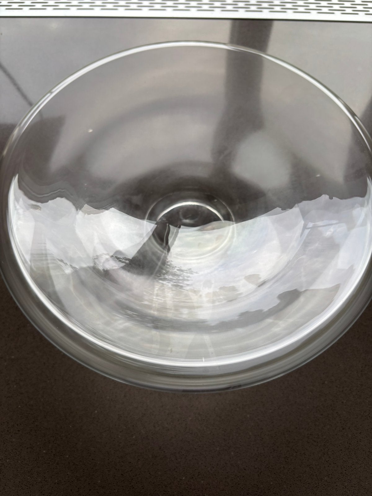 Handgeblazen glazen schaal, dubbelwandig, ook als vaas, Ophalen, Zo goed als nieuw, Rond, Glas