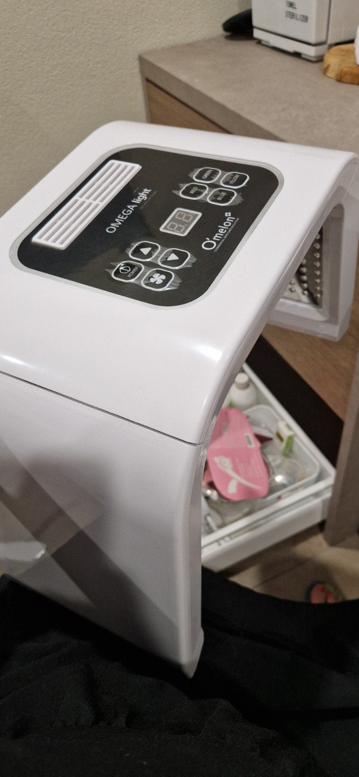 LED Lamp voor huidtherapie met timer en oogbescherming, Ophalen of Verzenden, Zo goed als nieuw