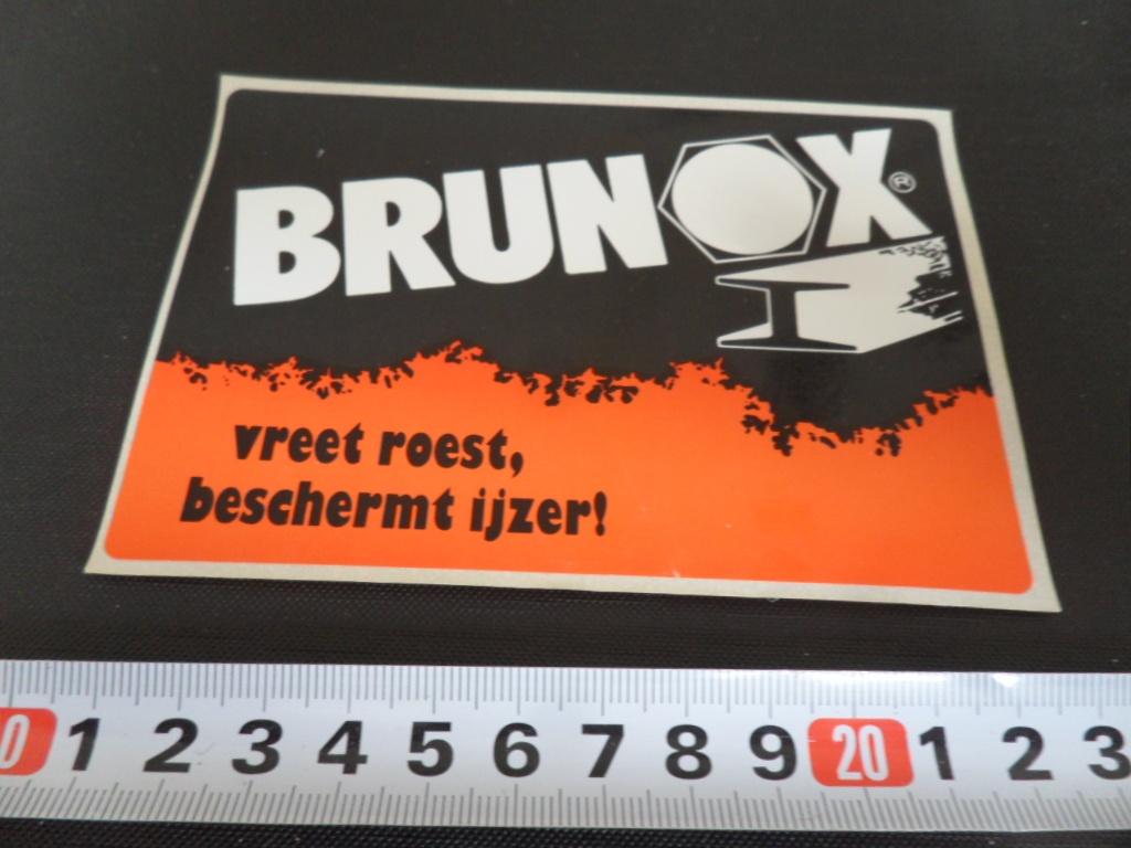 sticker BRUNOX vreet roest, beschermt ijzer !, Ophalen, Zo goed als nieuw